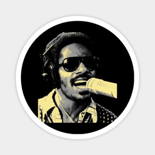 Singer Stevie Wonder Grey Magnet